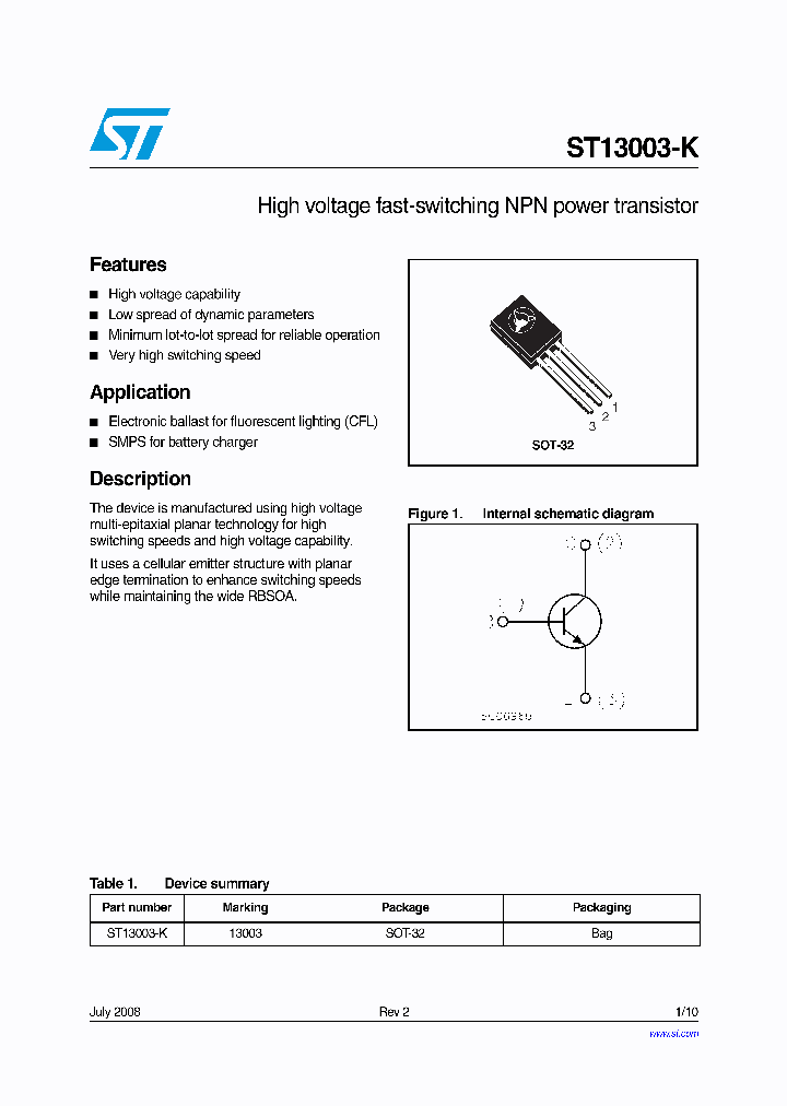 ST13003-K08_4236701.PDF Datasheet