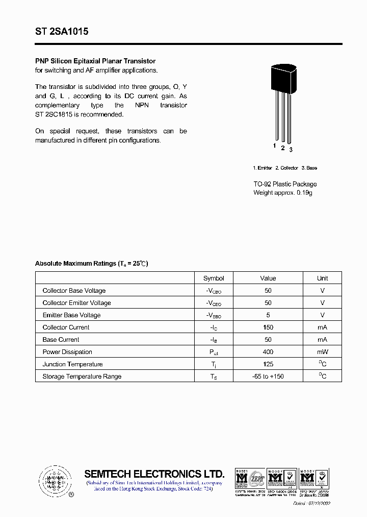 ST2SA1015_4664956.PDF Datasheet