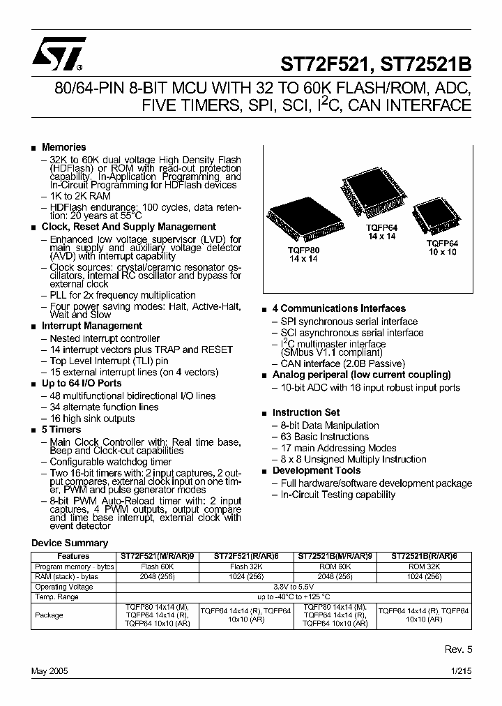 ST72F521_4673027.PDF Datasheet