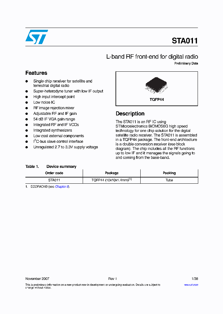 STA011_4233449.PDF Datasheet