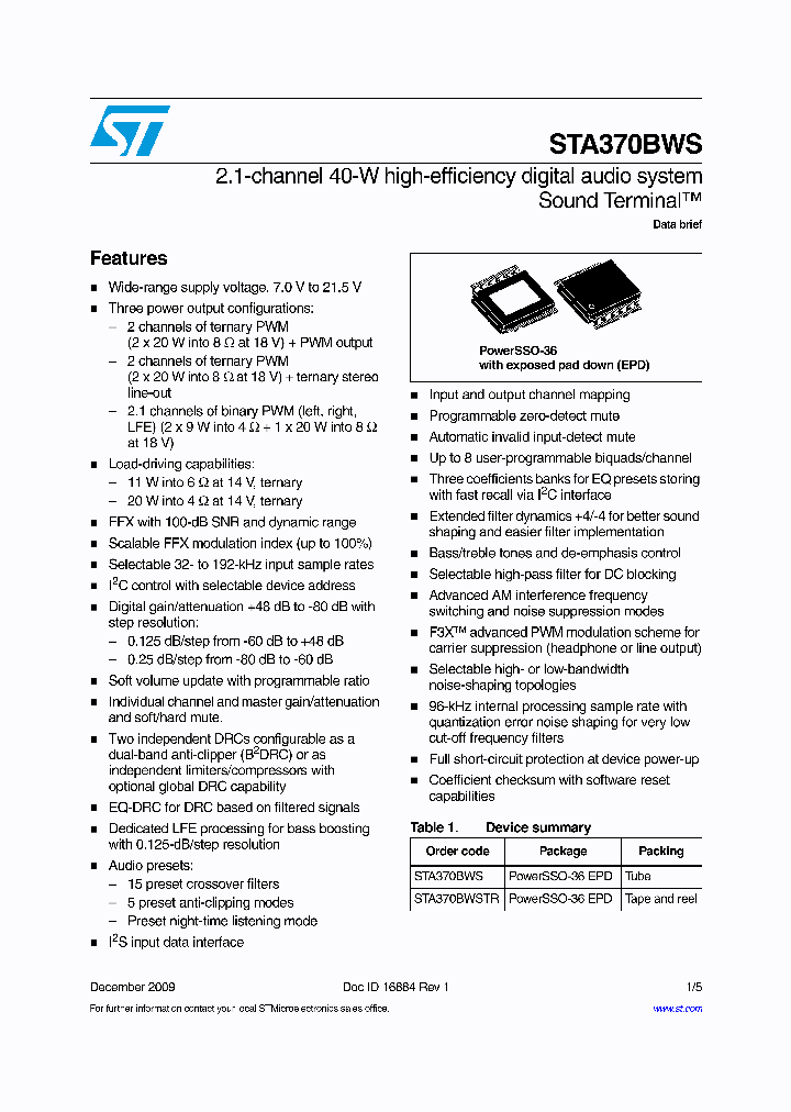 STA370BWSTR_4637473.PDF Datasheet