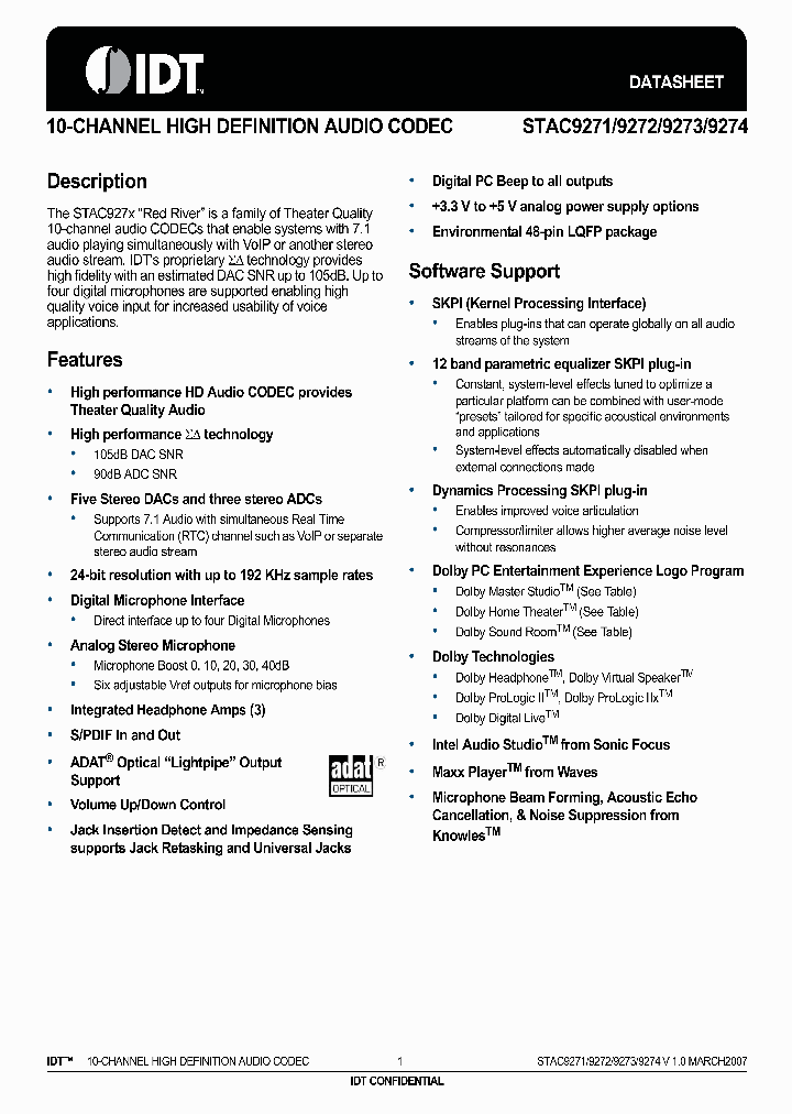 STAC9274D5TAEYYX_4173485.PDF Datasheet