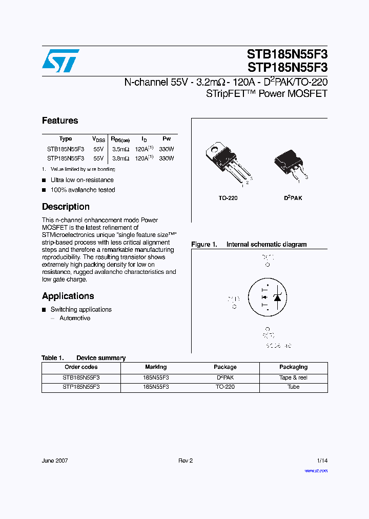 STB185N55F3_4546487.PDF Datasheet