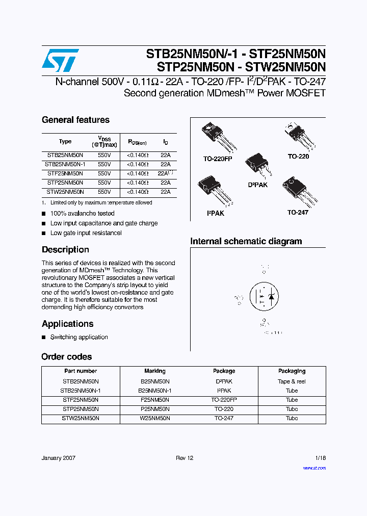 STB25NM50N-1_4266513.PDF Datasheet