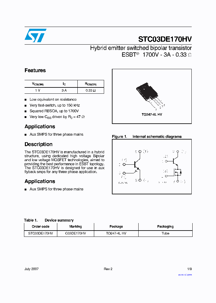 STC03DE170HV07_4290304.PDF Datasheet
