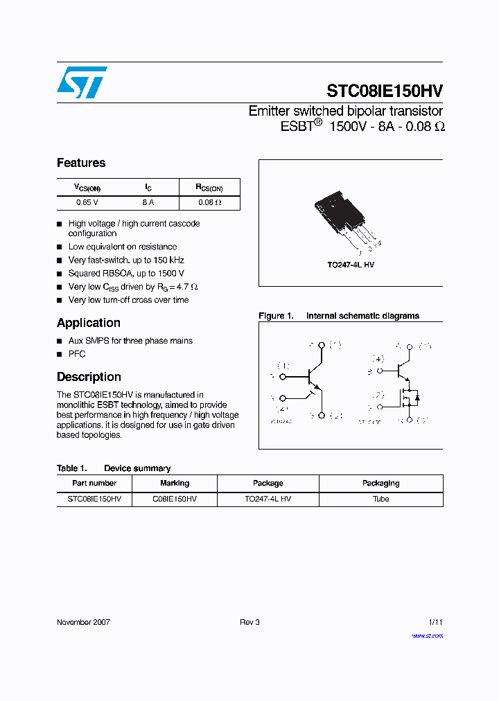 STC08IE150HV_4215165.PDF Datasheet