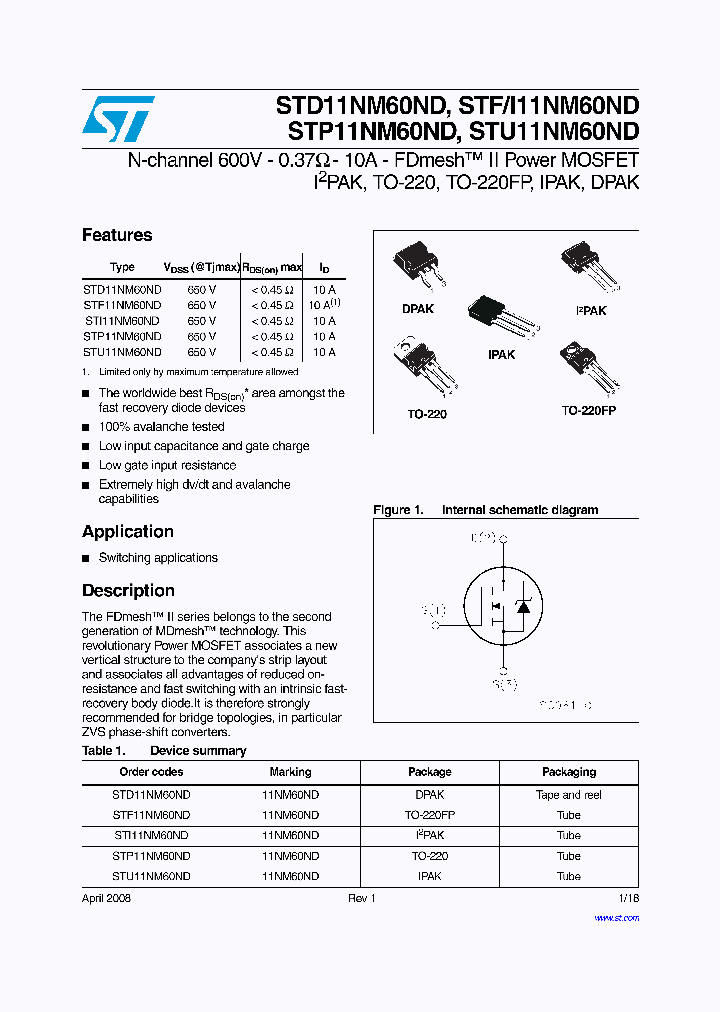 STD11NM60ND_4489798.PDF Datasheet