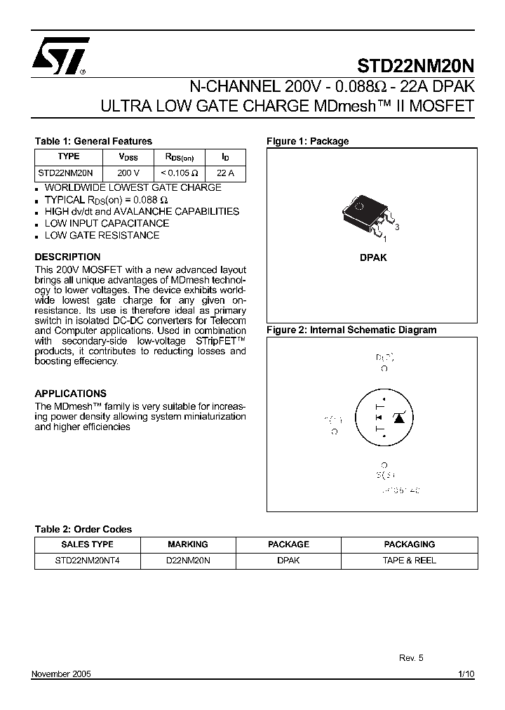 STD22NM20N05_4291665.PDF Datasheet
