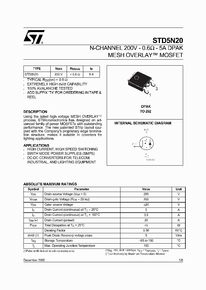 STD5N2000_4301539.PDF Datasheet