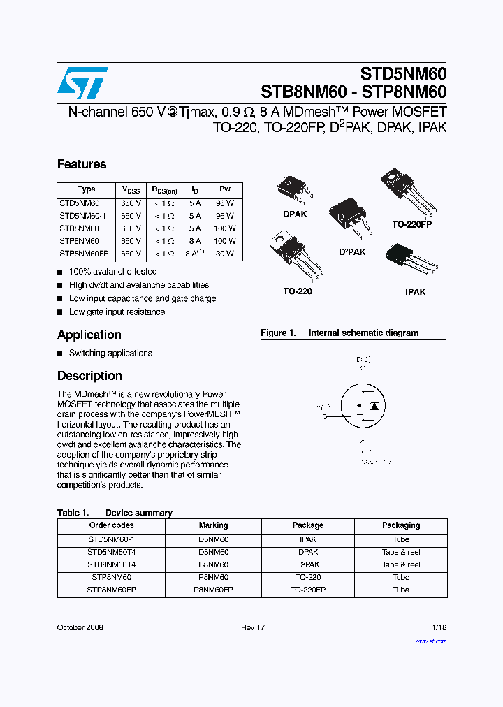 STD5NM6008_4548258.PDF Datasheet