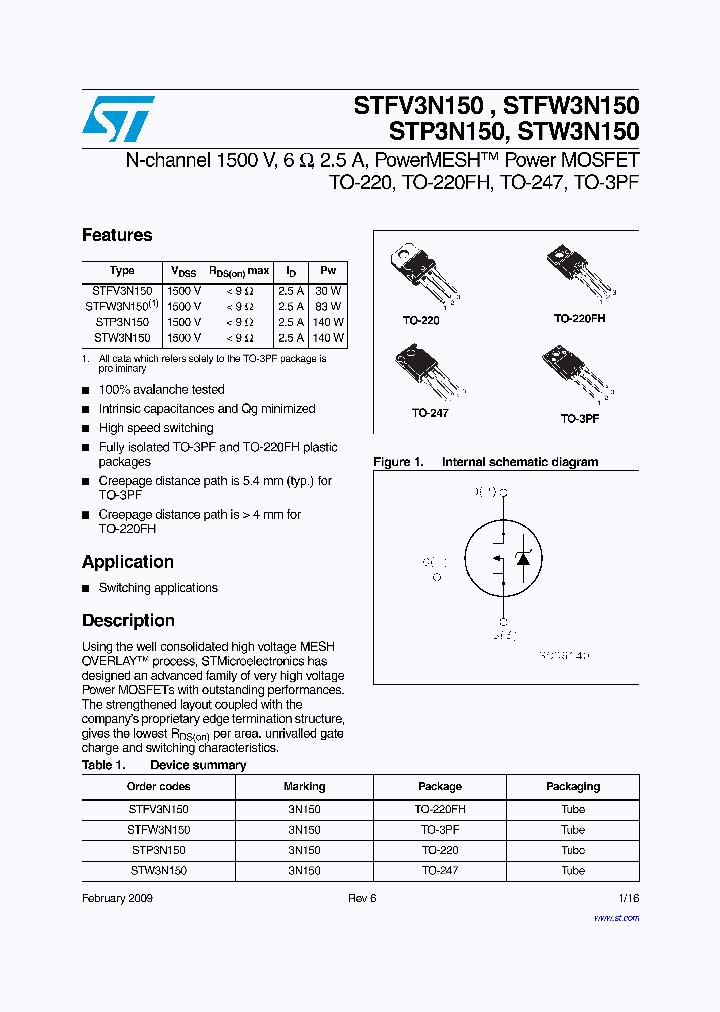 STFV3N150_4457845.PDF Datasheet