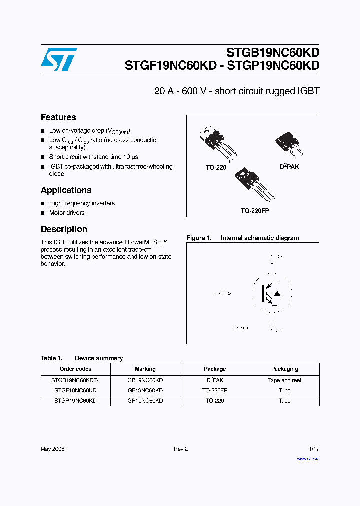 STGB19NC60KD_4886086.PDF Datasheet