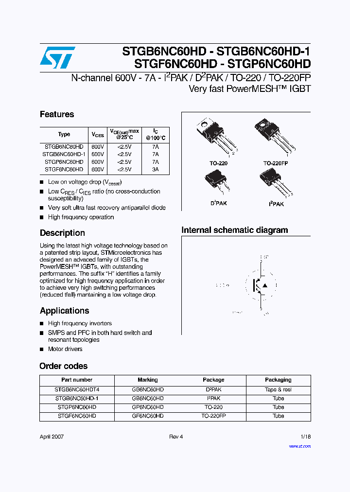 STGB6NC60HDT4_4183348.PDF Datasheet