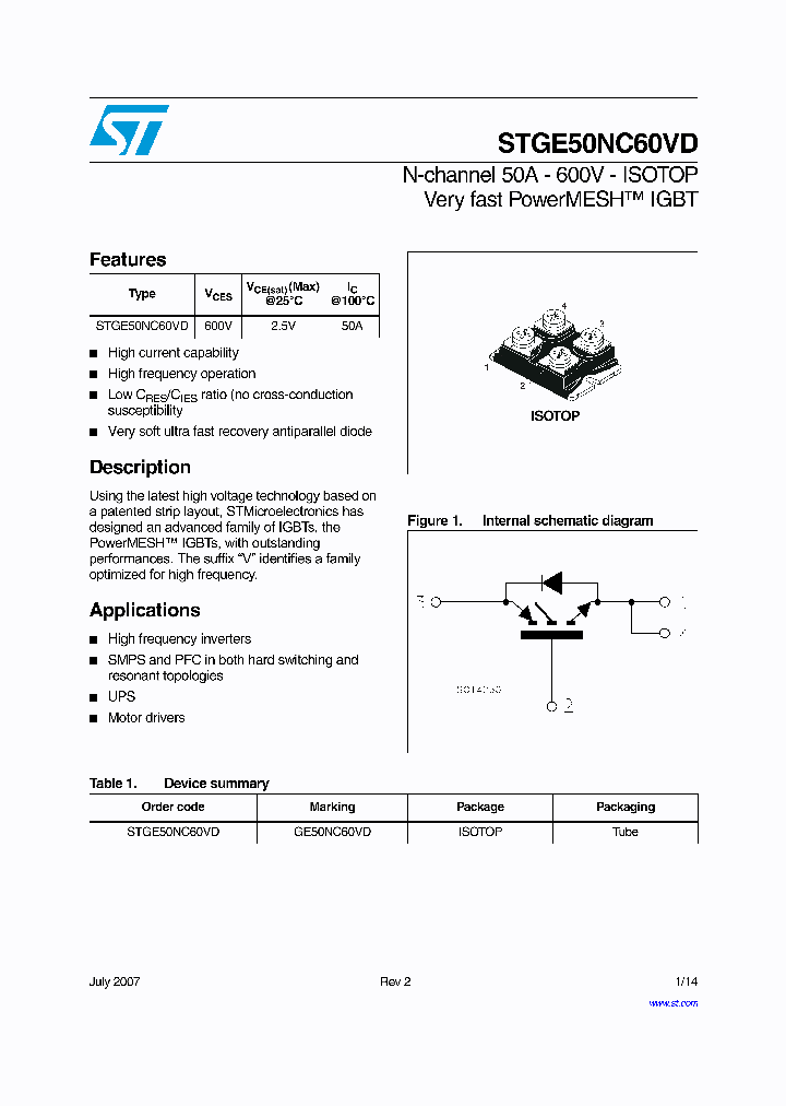 STGE50NC60VD_4280308.PDF Datasheet