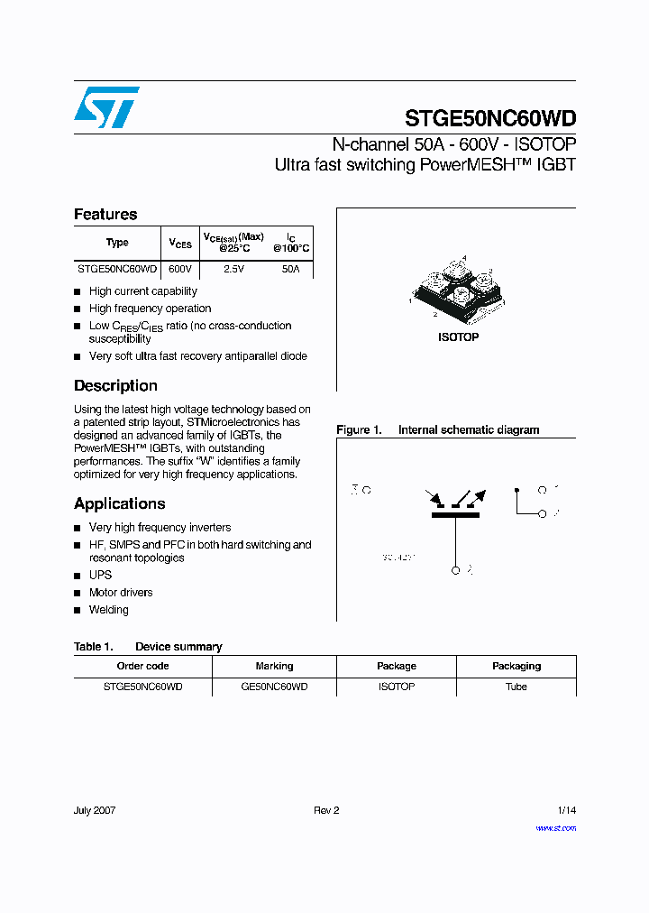 STGE50NC60WD_4280309.PDF Datasheet