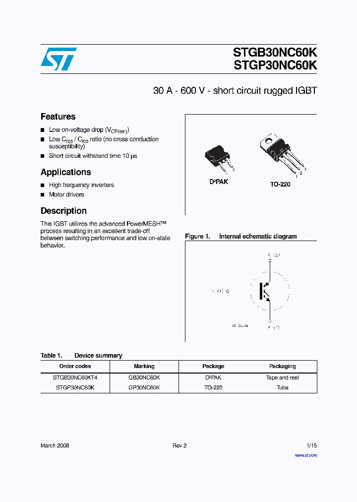 STGP30NC60K_4346627.PDF Datasheet