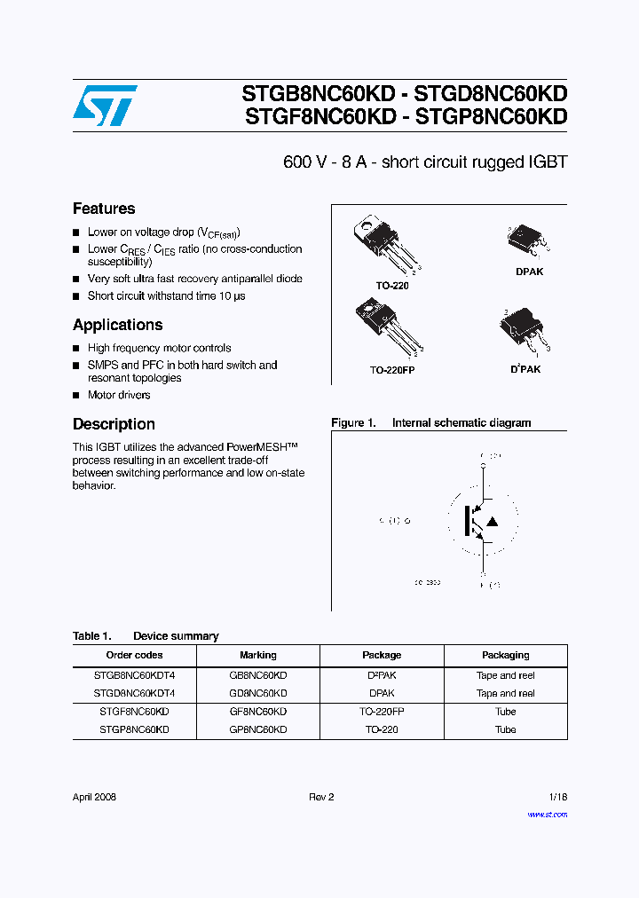 STGP8NC60KD_4224747.PDF Datasheet