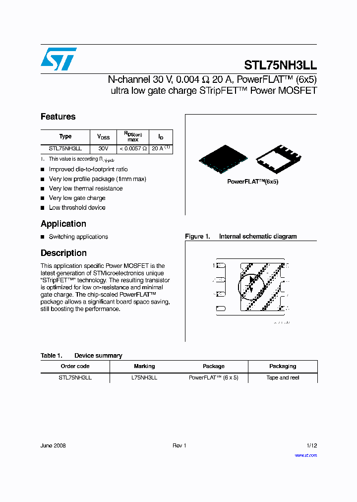 STL75NH3LL_4292421.PDF Datasheet