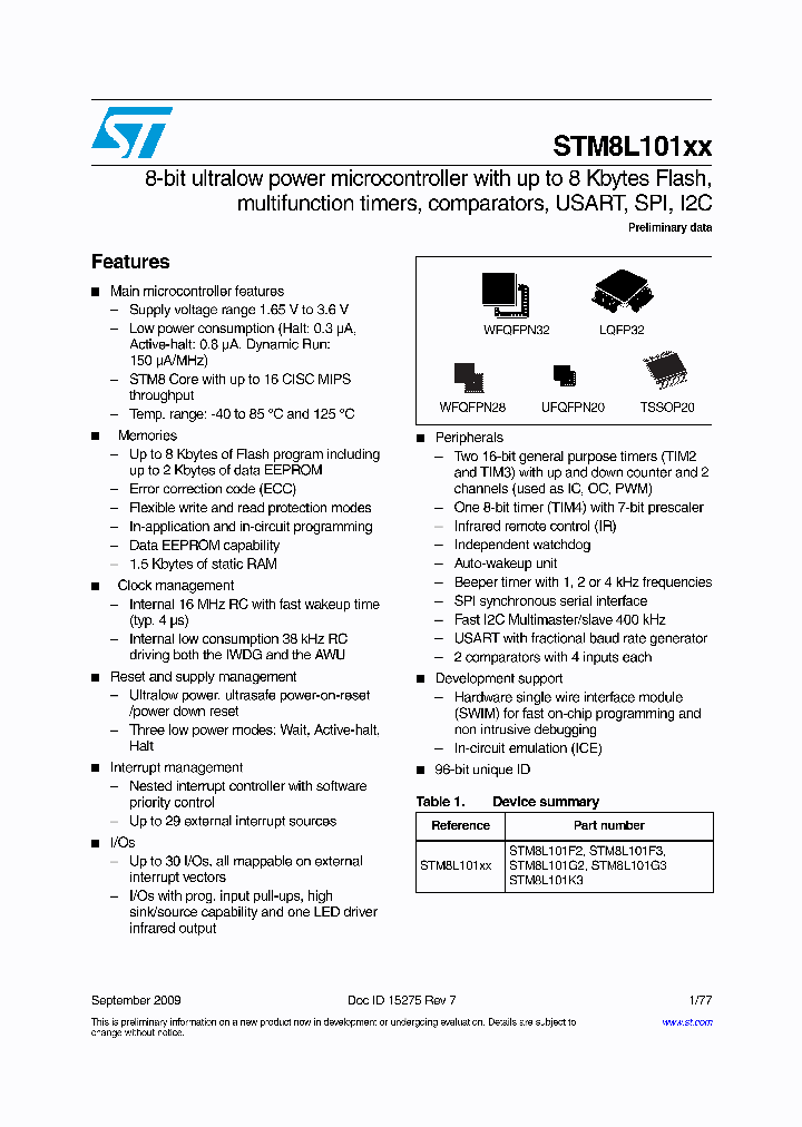 STM8L101K3T3_4467335.PDF Datasheet