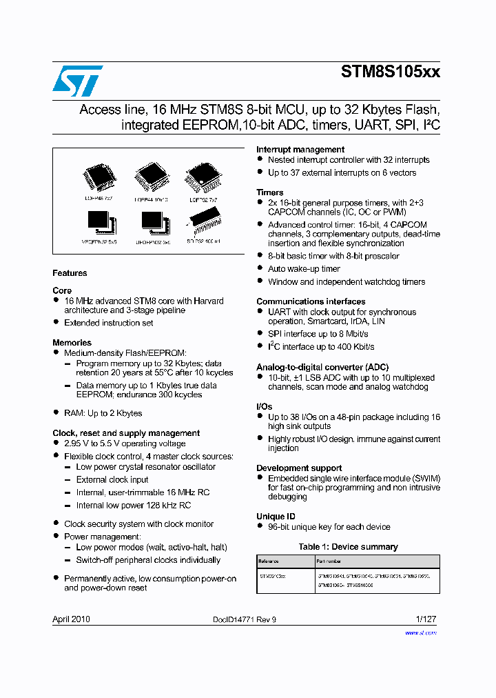 STM8S105C4B3_4550234.PDF Datasheet