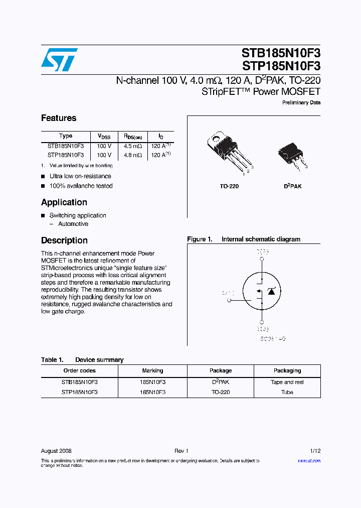 STP185N10F3_4418805.PDF Datasheet
