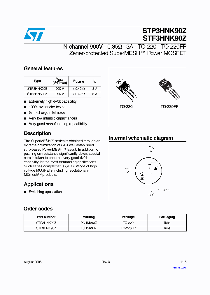 STP3HNK90Z_4501269.PDF Datasheet