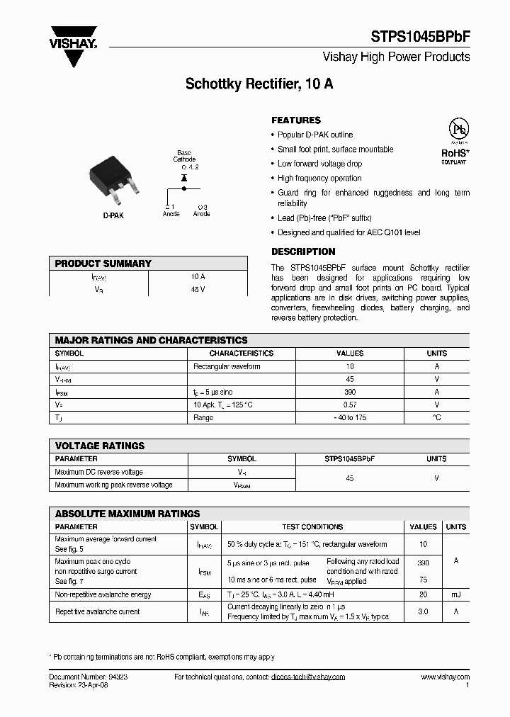 STPS1045B_4304193.PDF Datasheet