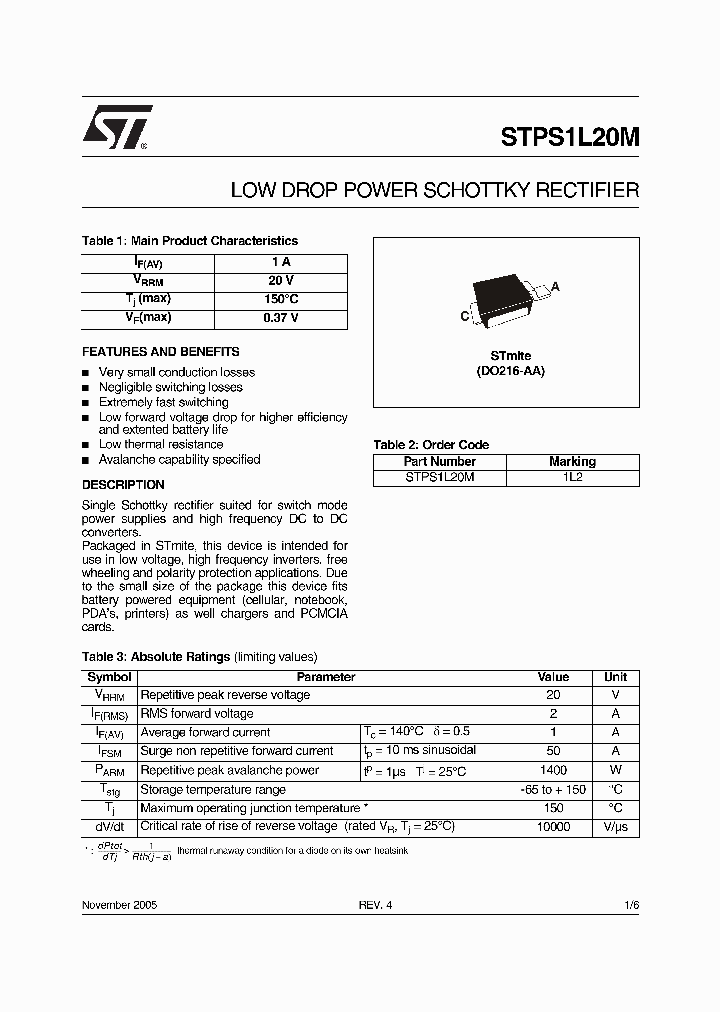 STPS1L20M05_4624011.PDF Datasheet