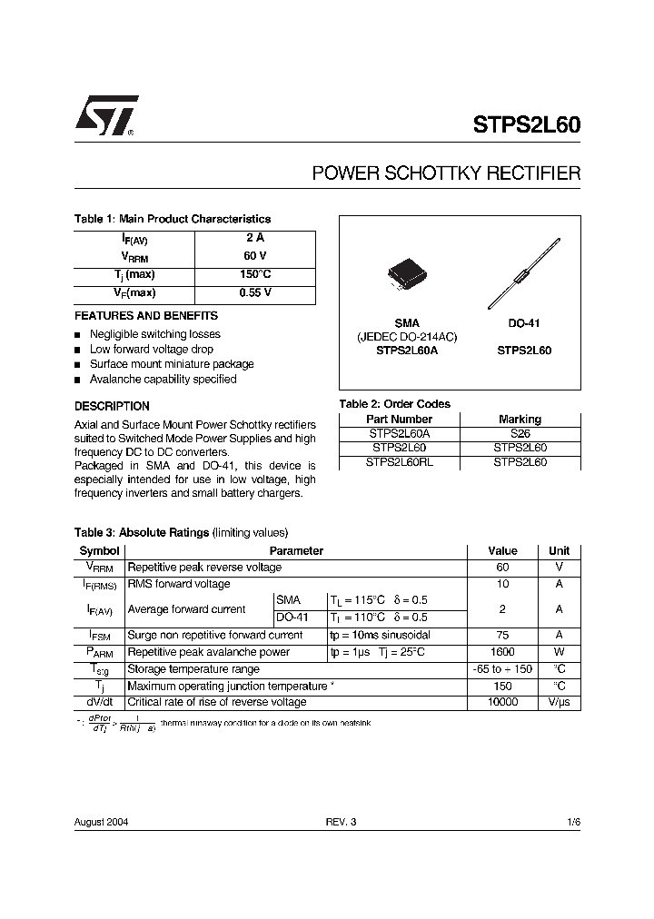 STPS2L6004_4207284.PDF Datasheet