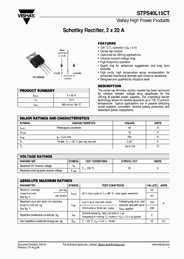 STPS40L15CTPBF_4305743.PDF Datasheet