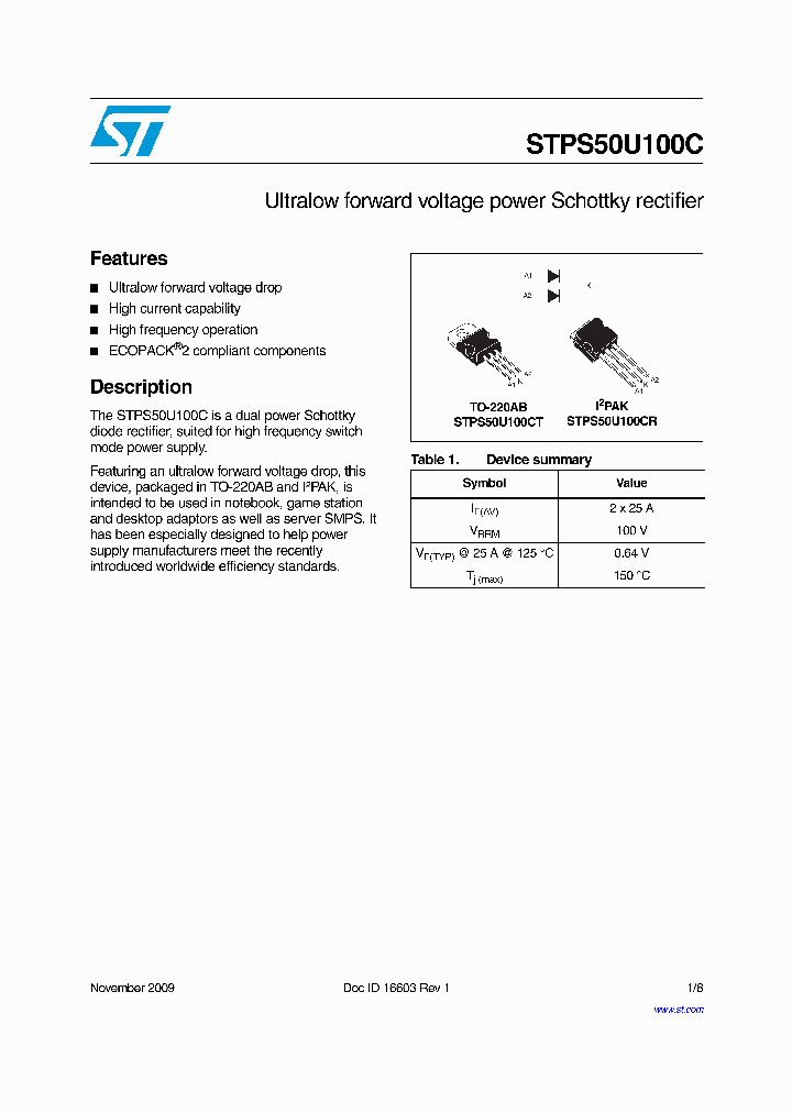 STPS50U100C_4597788.PDF Datasheet