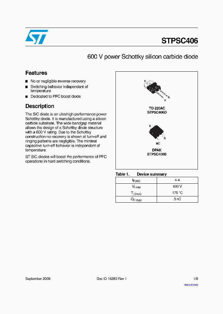 STPSC406_4628799.PDF Datasheet