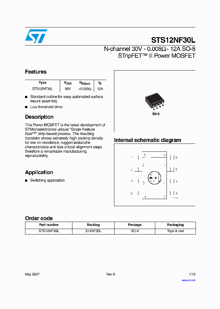 STS12NF30L_4292500.PDF Datasheet