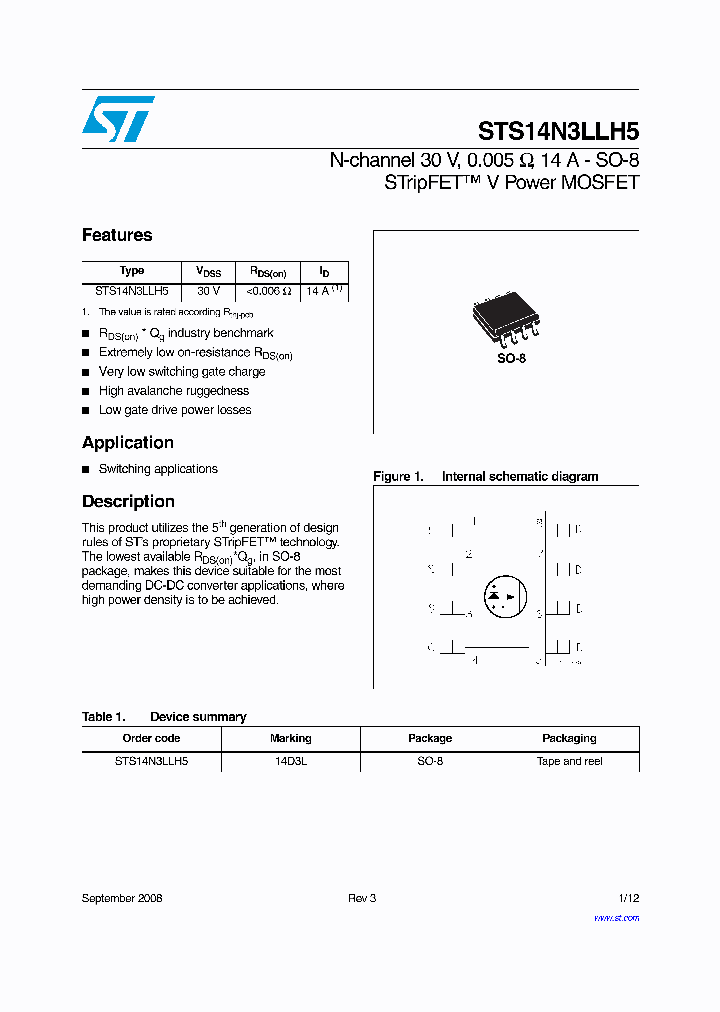 STS14N3LLH5_4263027.PDF Datasheet