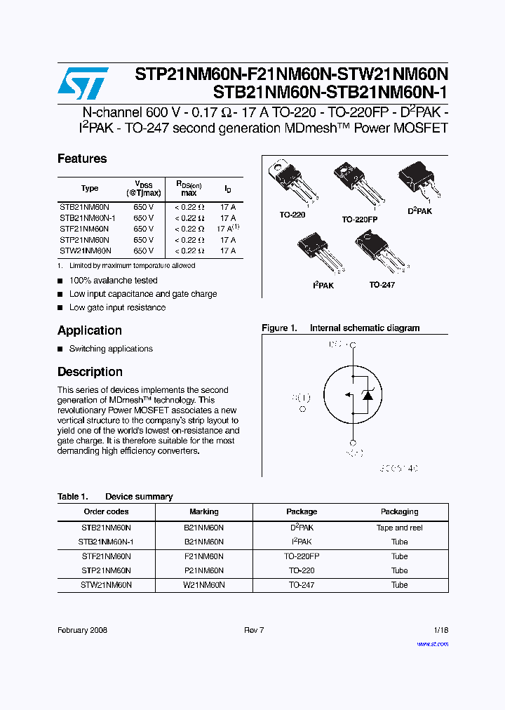 STW21NM60N_4235757.PDF Datasheet