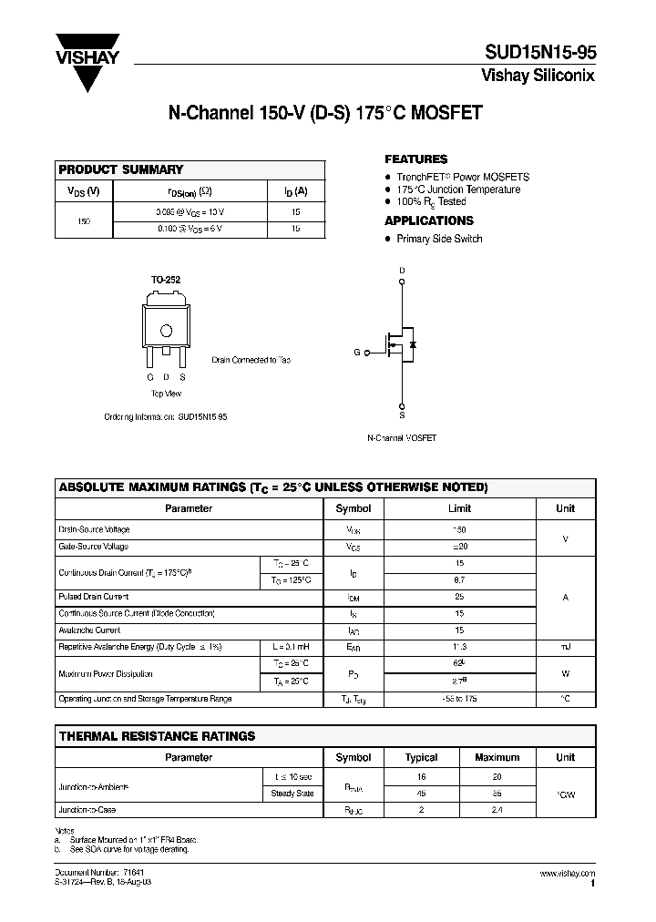SUD15N15-9508_4290223.PDF Datasheet