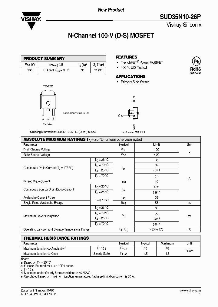 SUD35N10-26P_4604811.PDF Datasheet