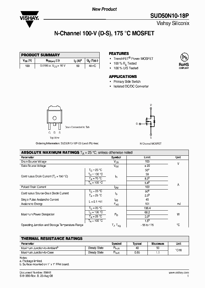 SUD50N10-18P-E3_4511690.PDF Datasheet