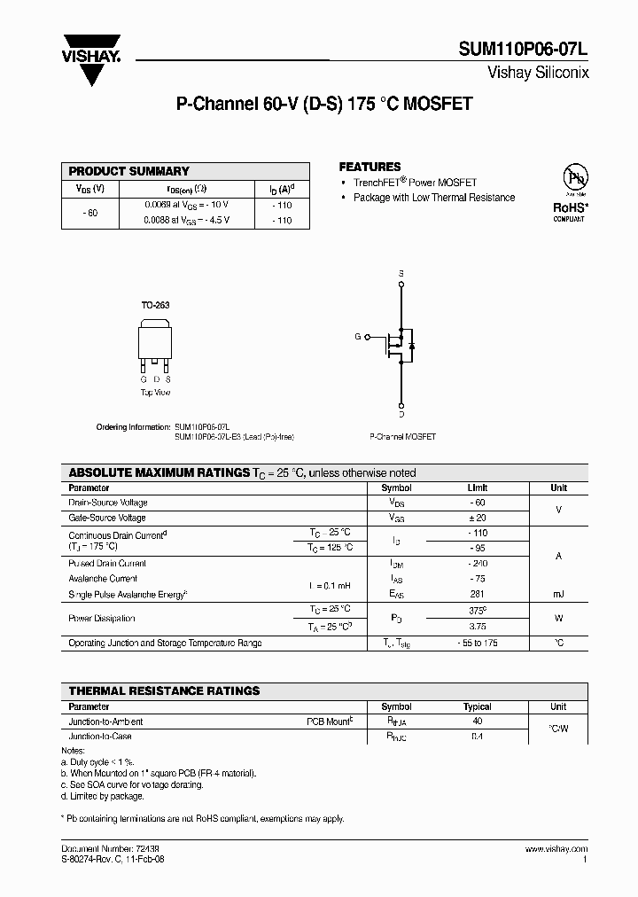 SUM110P06-07L08_4343341.PDF Datasheet