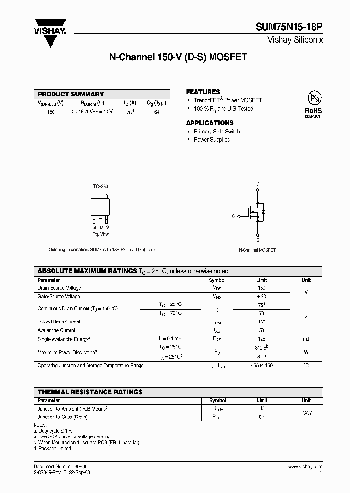 SUM75N15-18P_4357045.PDF Datasheet