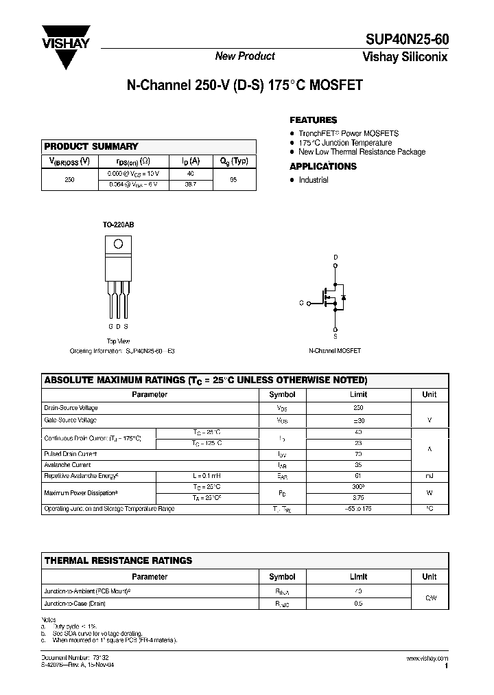 SUP40N25-60_4343622.PDF Datasheet