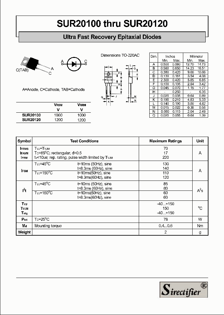SUR20100_4174382.PDF Datasheet