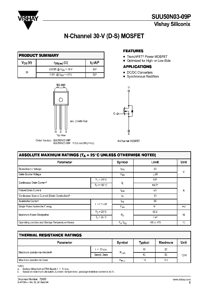 SUU50N03-09P_4530476.PDF Datasheet