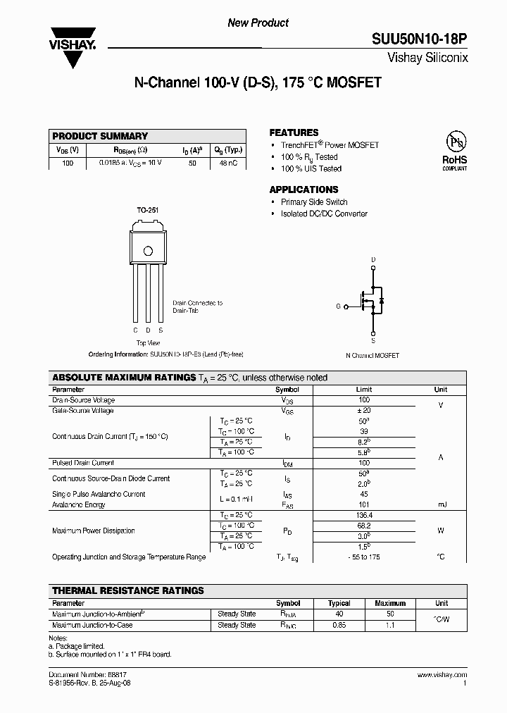 SUU50N10-18P-E3_4511691.PDF Datasheet