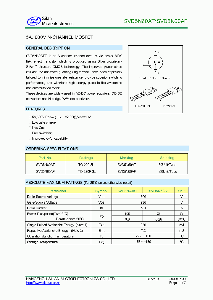 SVD5N60AF_4473806.PDF Datasheet