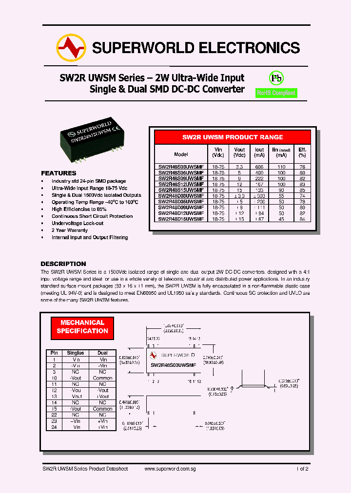 SW2R48S12UWSMF_4494339.PDF Datasheet