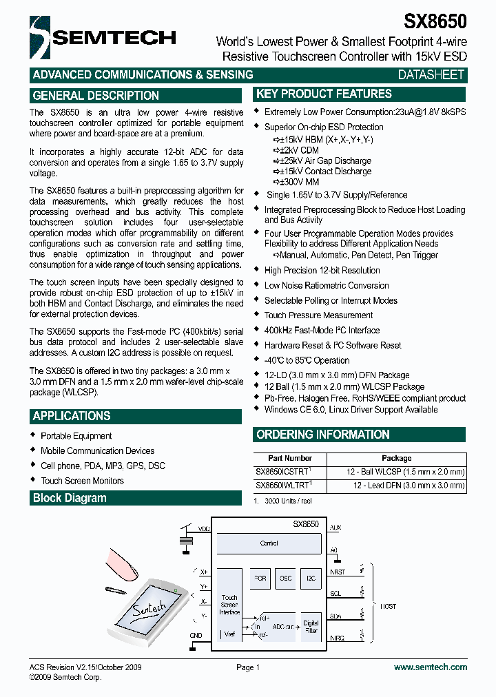 SX8650ICSTRT_4516396.PDF Datasheet