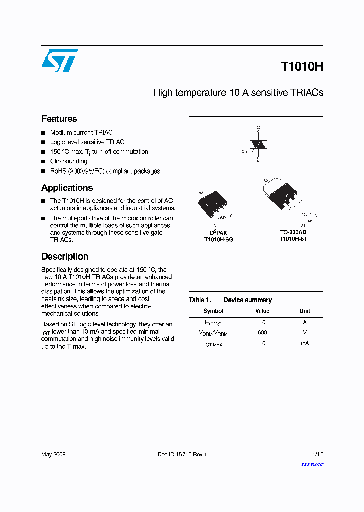 T1010H-6G_4487609.PDF Datasheet