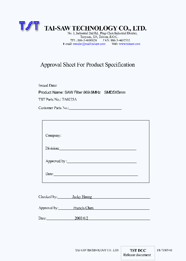 TA0275A_4601291.PDF Datasheet