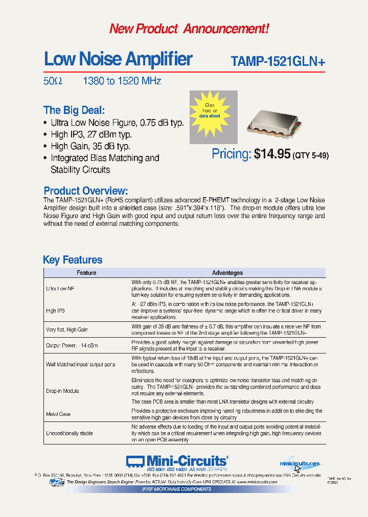 TAMP-1521GLN_4555286.PDF Datasheet